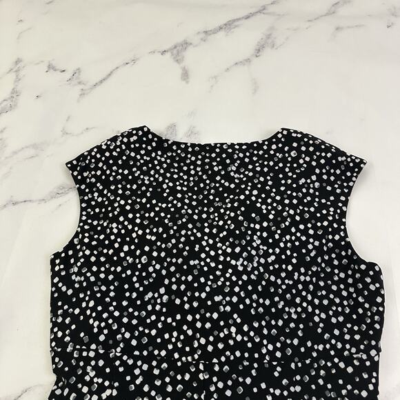 Lauren Ralph Lauren Womens Sheath Dress Size 12 P Black White Dots Stretch - Picture 8 of 10